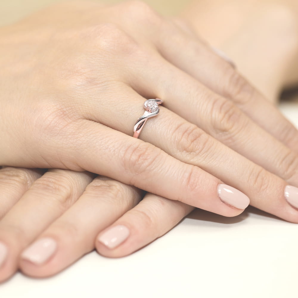 Pierścionek Diament 0,04ct różowe złoto 4 Pierścionek Diament 0,04ct różowe złoto - obrazek 4
