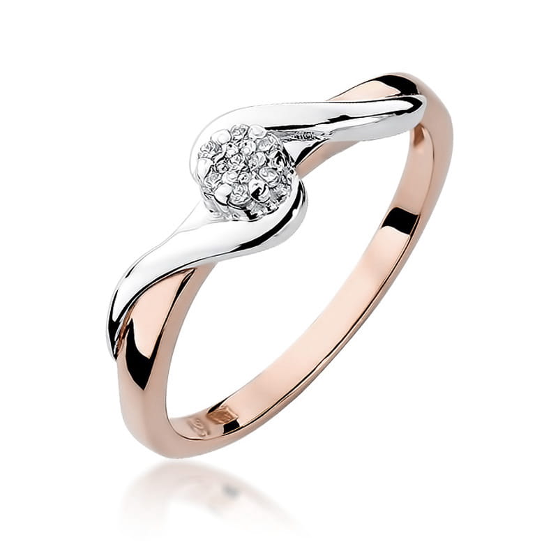 Pierścionek Diament 0,04ct różowe złoto 1 Pierścionek W022 Diament 0