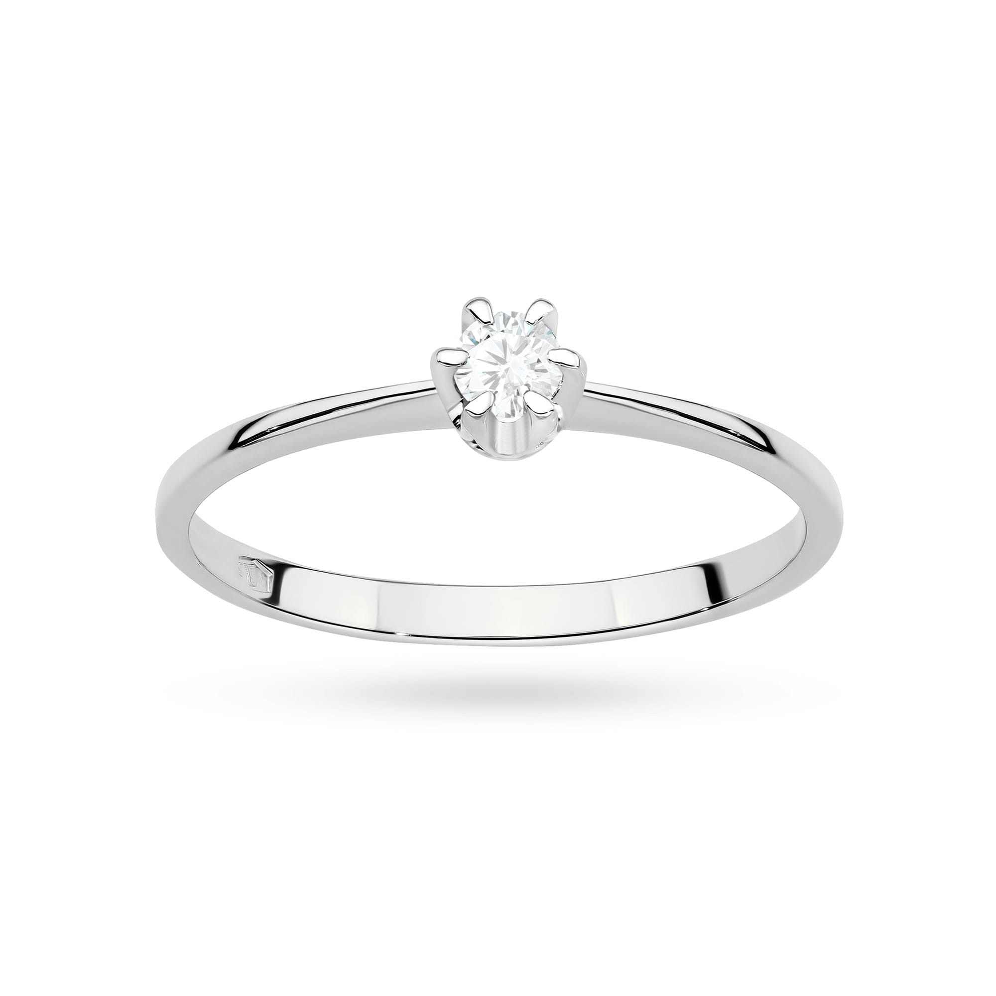 Pierścionek Diament Laboratoryjny 0,10ct białe złoto 4 Pierścionek Diament Laboratoryjny 0,10ct białe złoto - obrazek 4
