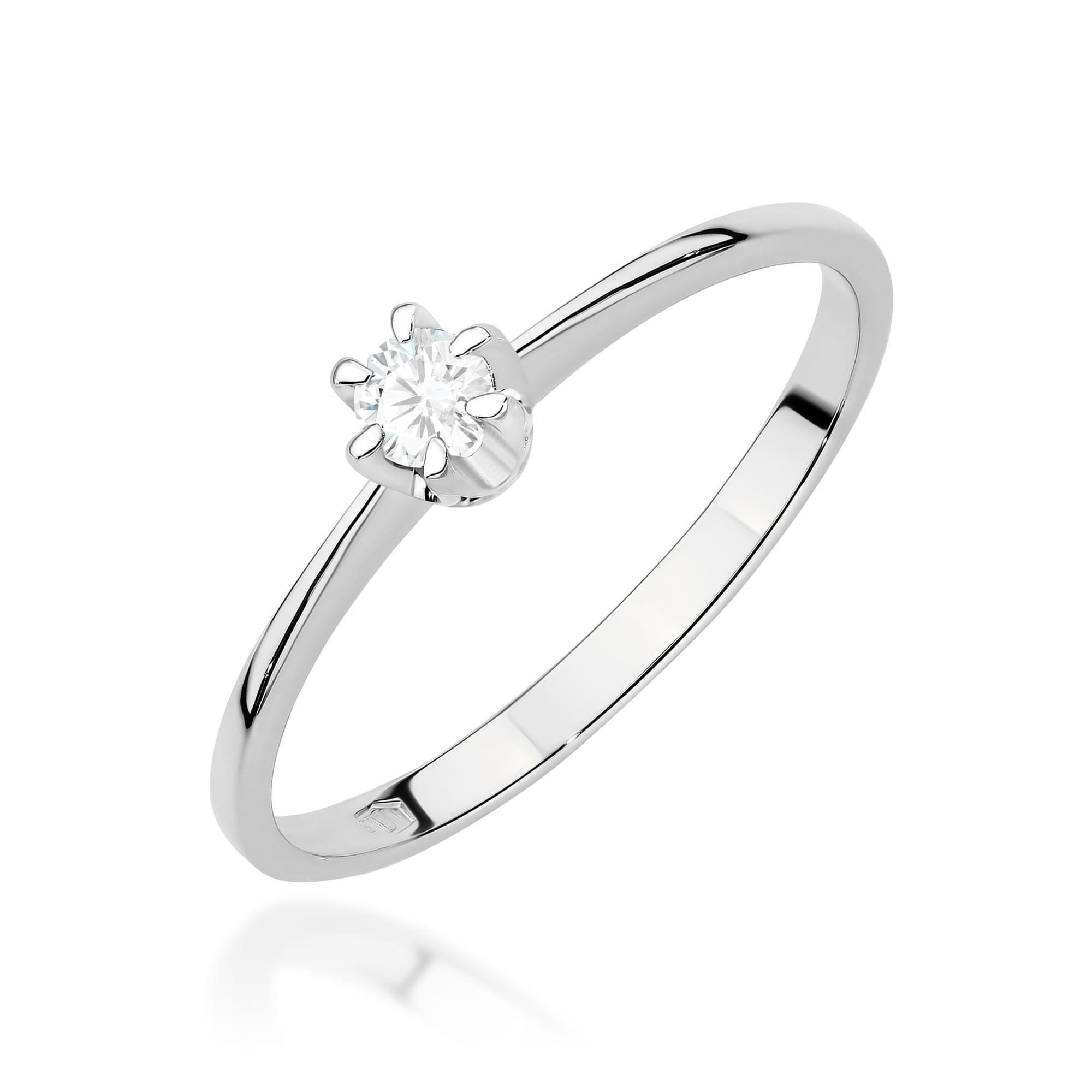 Pierścionek Diament Laboratoryjny 0,10ct białe złoto 1 Pierścionek W0220 Diament Laboratoryjny 0
