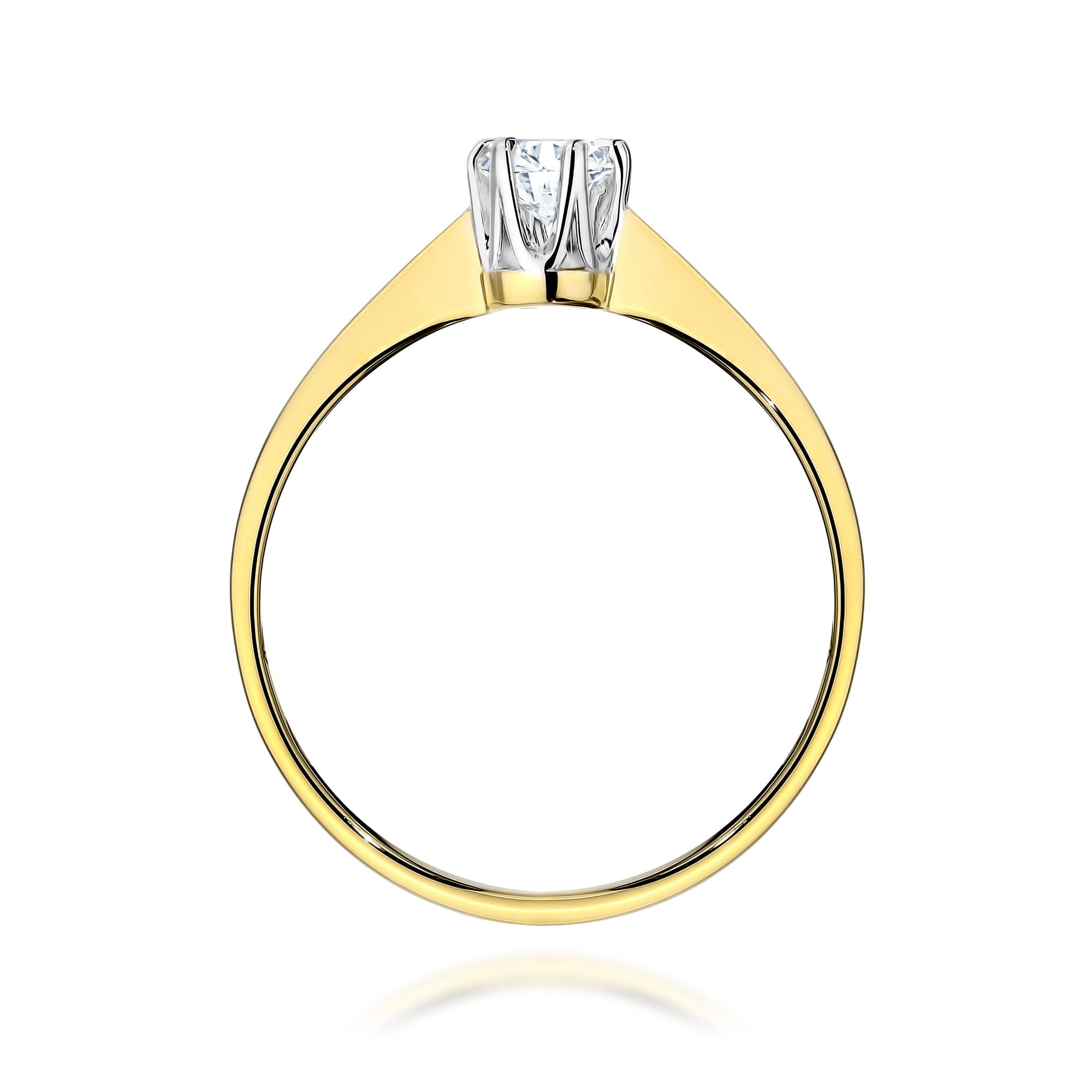Pierścionek W0220 Diament Laboratoryjny 0,20ct żółte złoto 3 Pierścionek W0220 Diament Laboratoryjny 0,20ct żółte złoto - obrazek 3