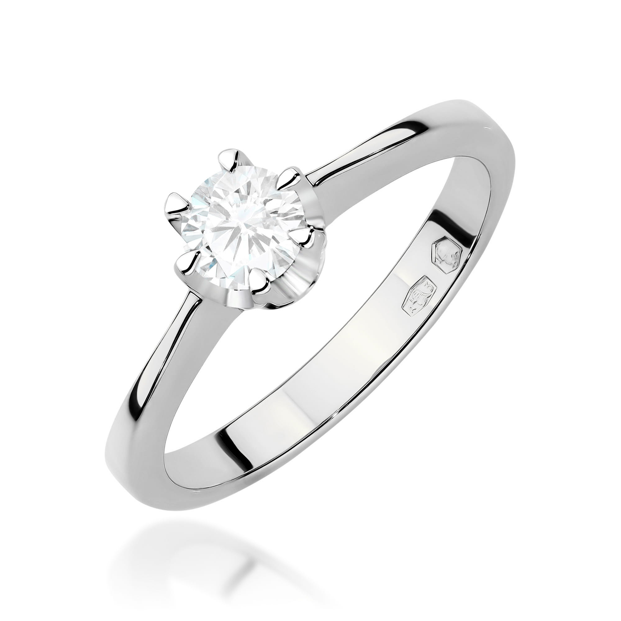 Pierścionek Diament Laboratoryjny 0,30ct białe złoto 1 Pierścionek W0220 Diament Laboratoryjny 0