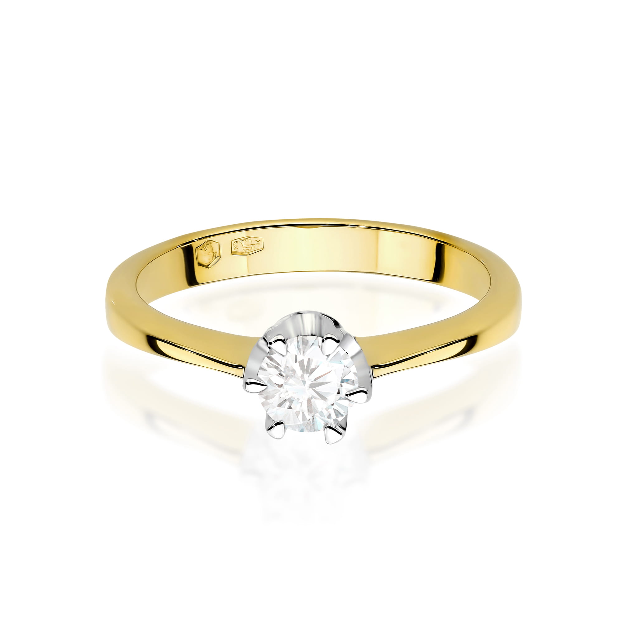 Pierścionek W0220 Diament Laboratoryjny 0,30ct żółte złoto 2 30ct żółte złoto Jubiler Kraków BigDIAMOND