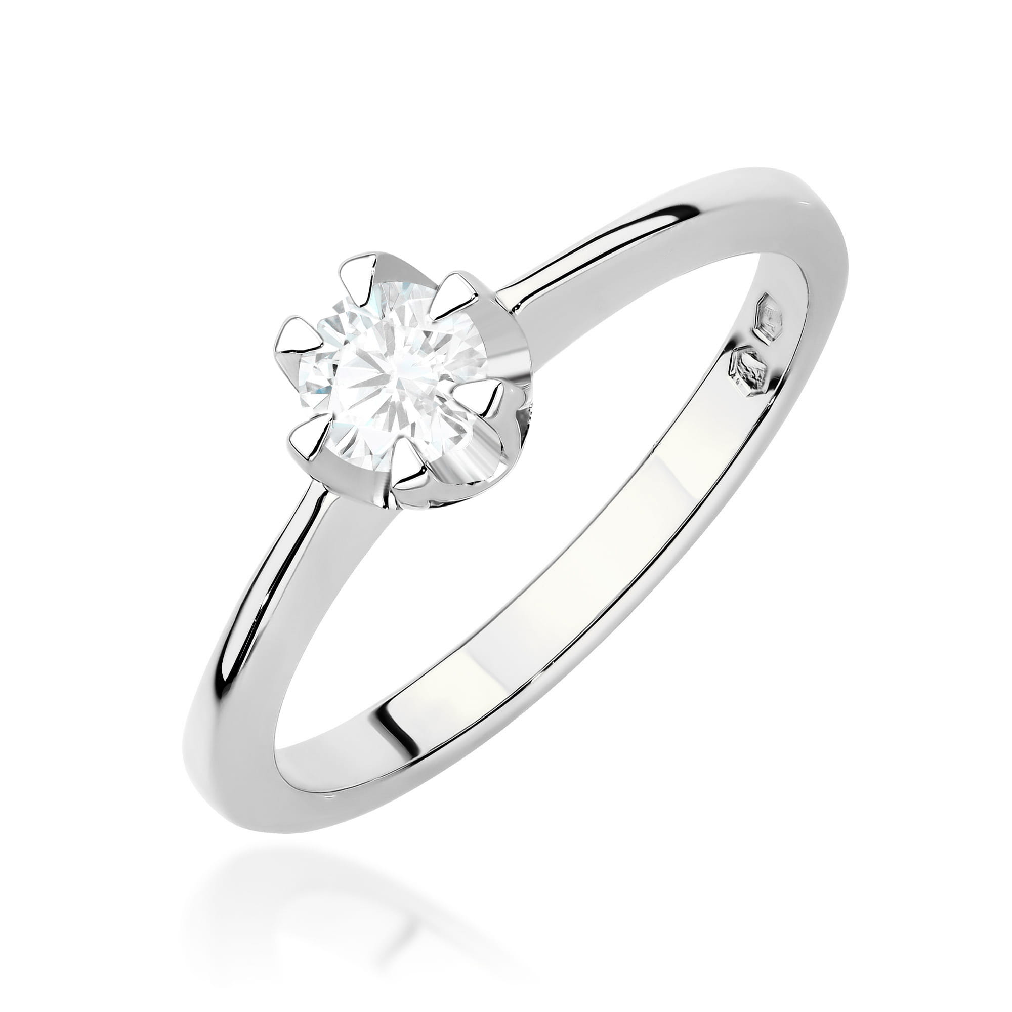 Pierścionek Diament Laboratoryjny 0,40ct białe złoto 1 Pierścionek W0220 Diament Laboratoryjny 0