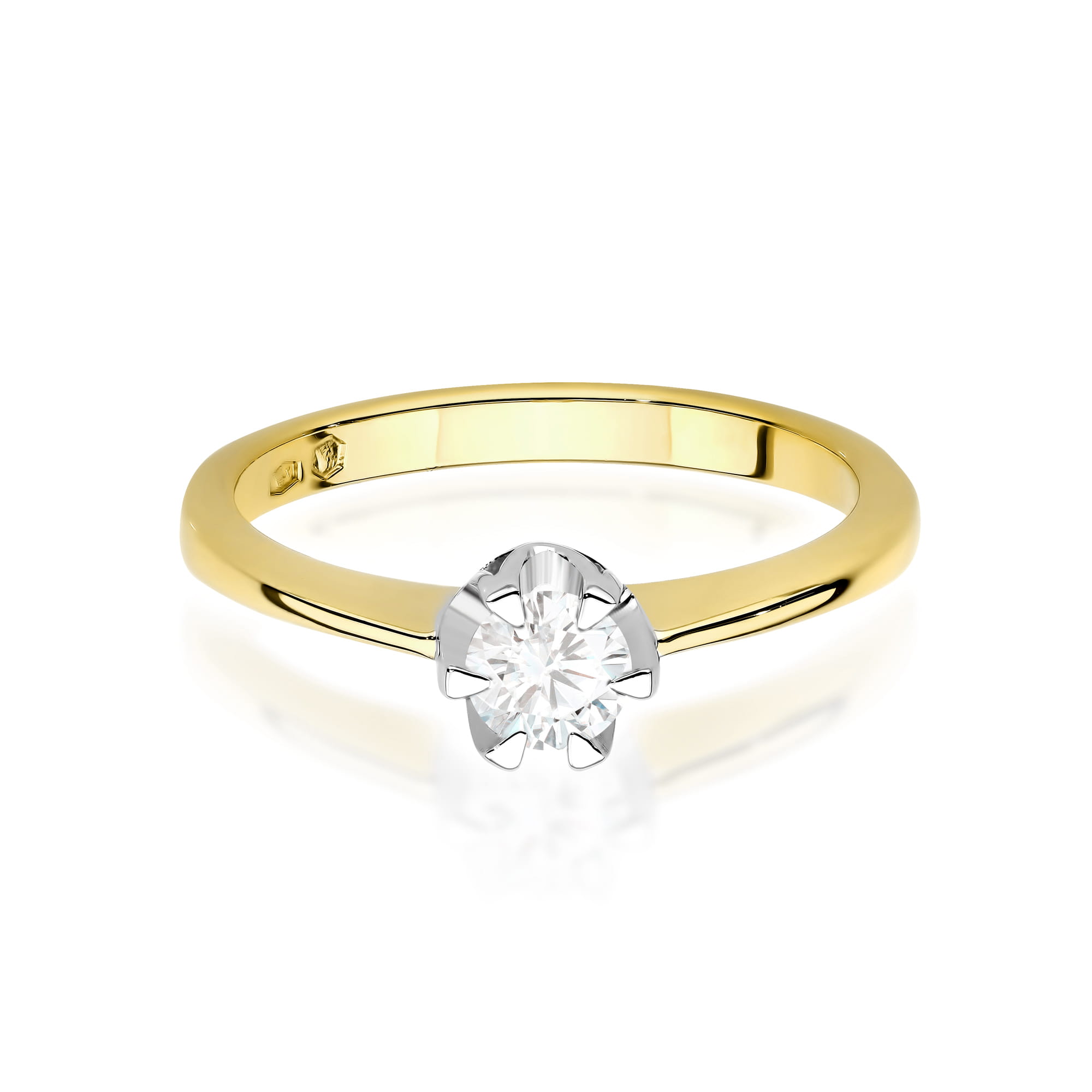 Pierścionek W0220 Diament Laboratoryjny 0,40ct żółte złoto 2 40ct żółte złoto Jubiler Kraków BigDIAMOND