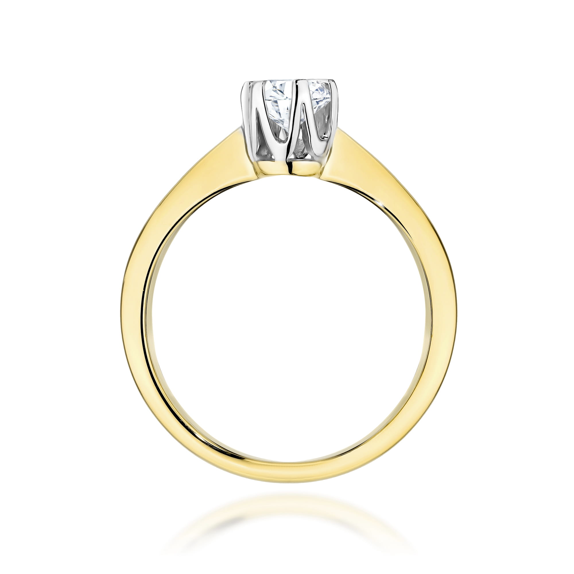 Pierścionek W0220 Diament Laboratoryjny 0,40ct żółte złoto 3 Pierścionek W0220 Diament Laboratoryjny 0,40ct żółte złoto - obrazek 3