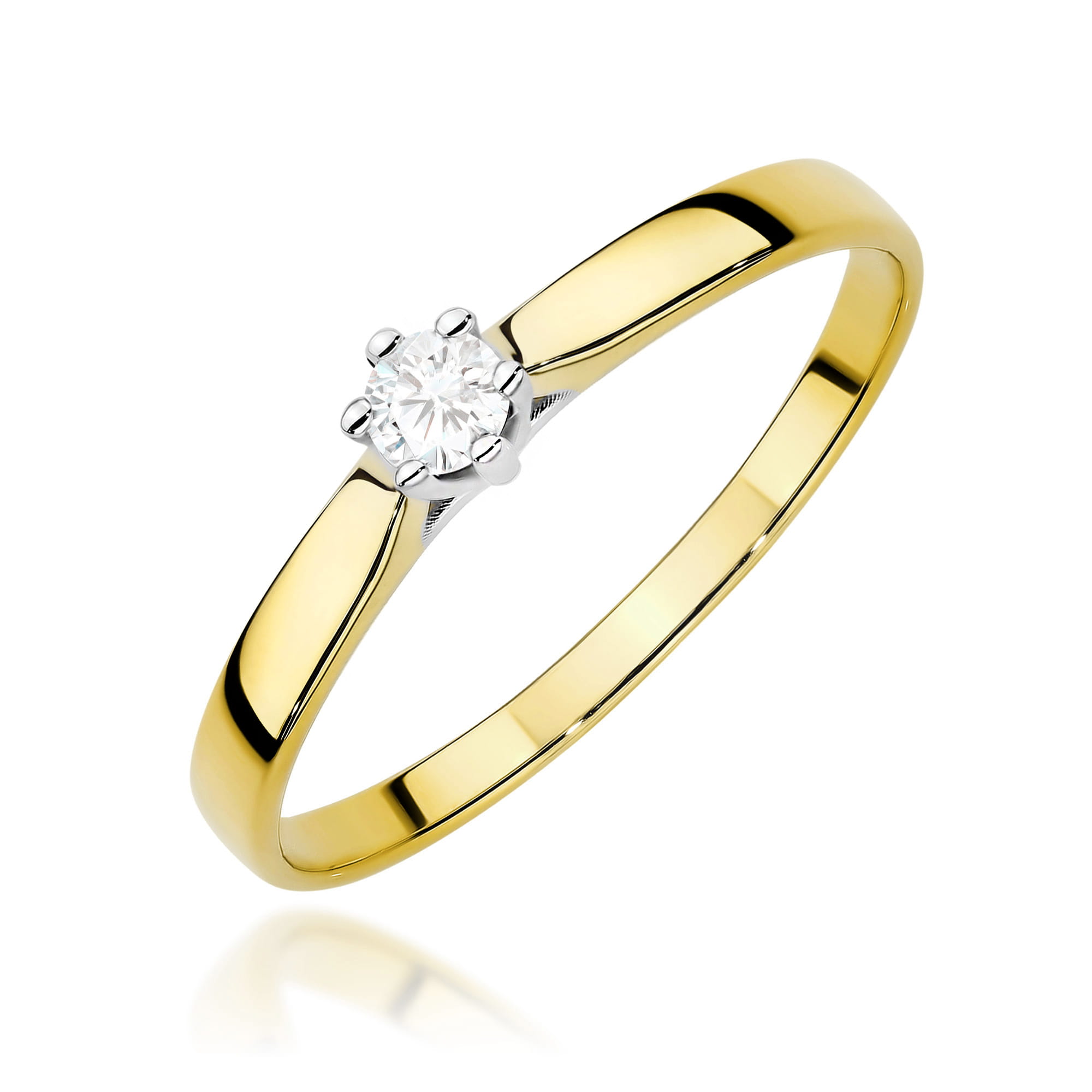 Pierścionek Diament Laboratoryjny 0,10ct żółte złoto 1 Pierścionek W0222 Diament Laboratoryjny 0