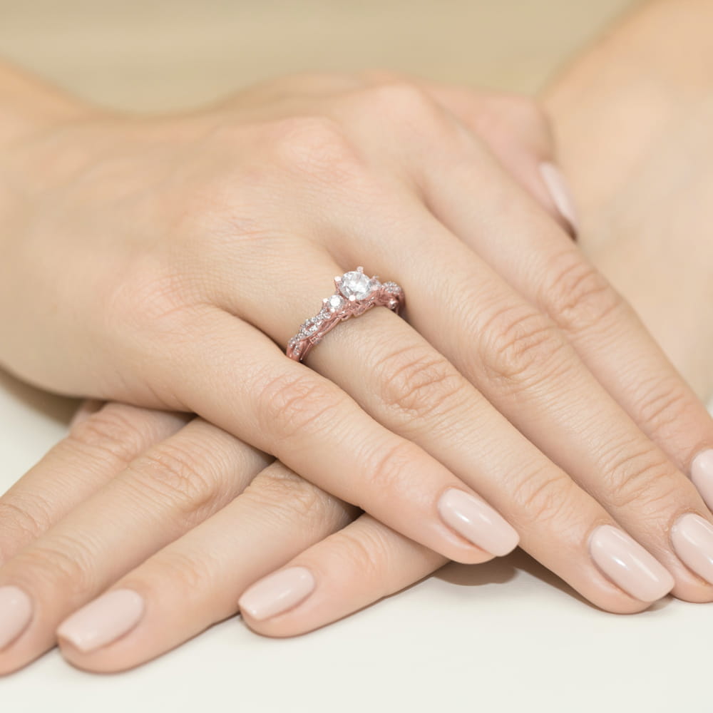 Pierścionek Diament 0,50ct różowe złoto 4 Pierścionek Diament 0,50ct różowe złoto - obrazek 4