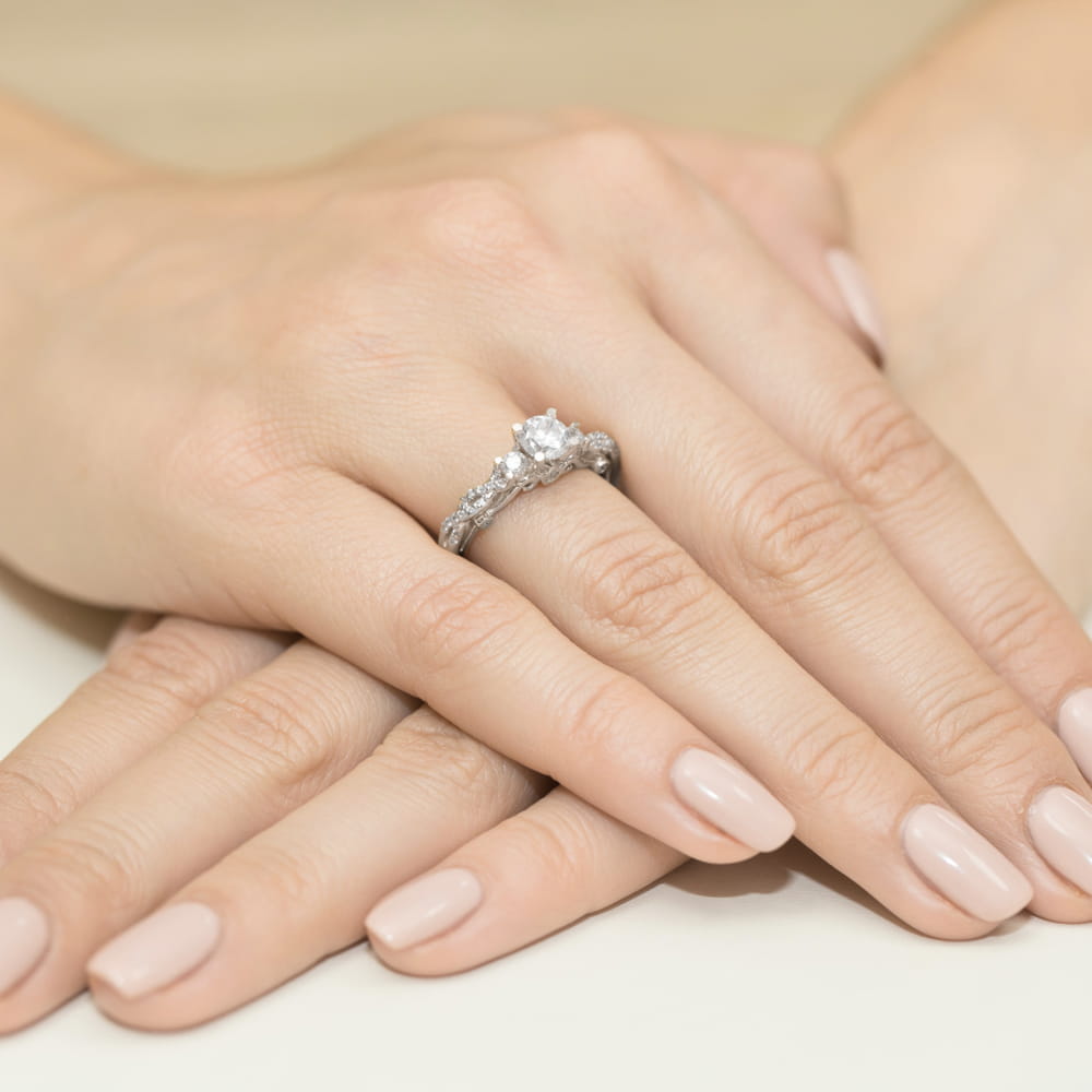 Pierścionek Diament 0,70ct białe złoto 4 Pierścionek Diament 0,70ct białe złoto - obrazek 4