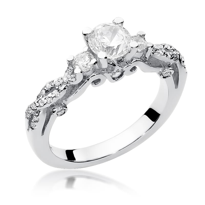 Pierścionek Diament 0,70ct białe złoto 1 Pierścionek W023 Diament 0