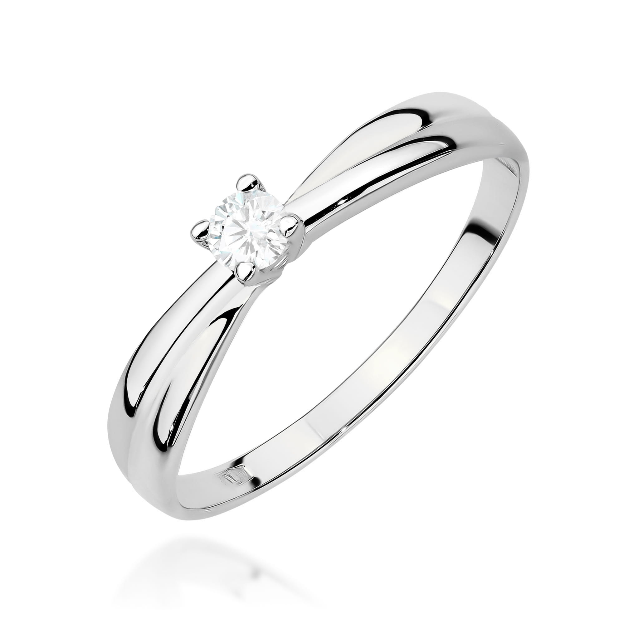 Pierścionek Diament Laboratoryjny 0,10ct białe złoto 1 Pierścionek W0230 Diament Laboratoryjny 0