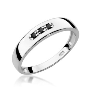Pierścionek W0235 z Czarnymi Diamentami białe złoto Jubiler Kraków BigDIAMOND
