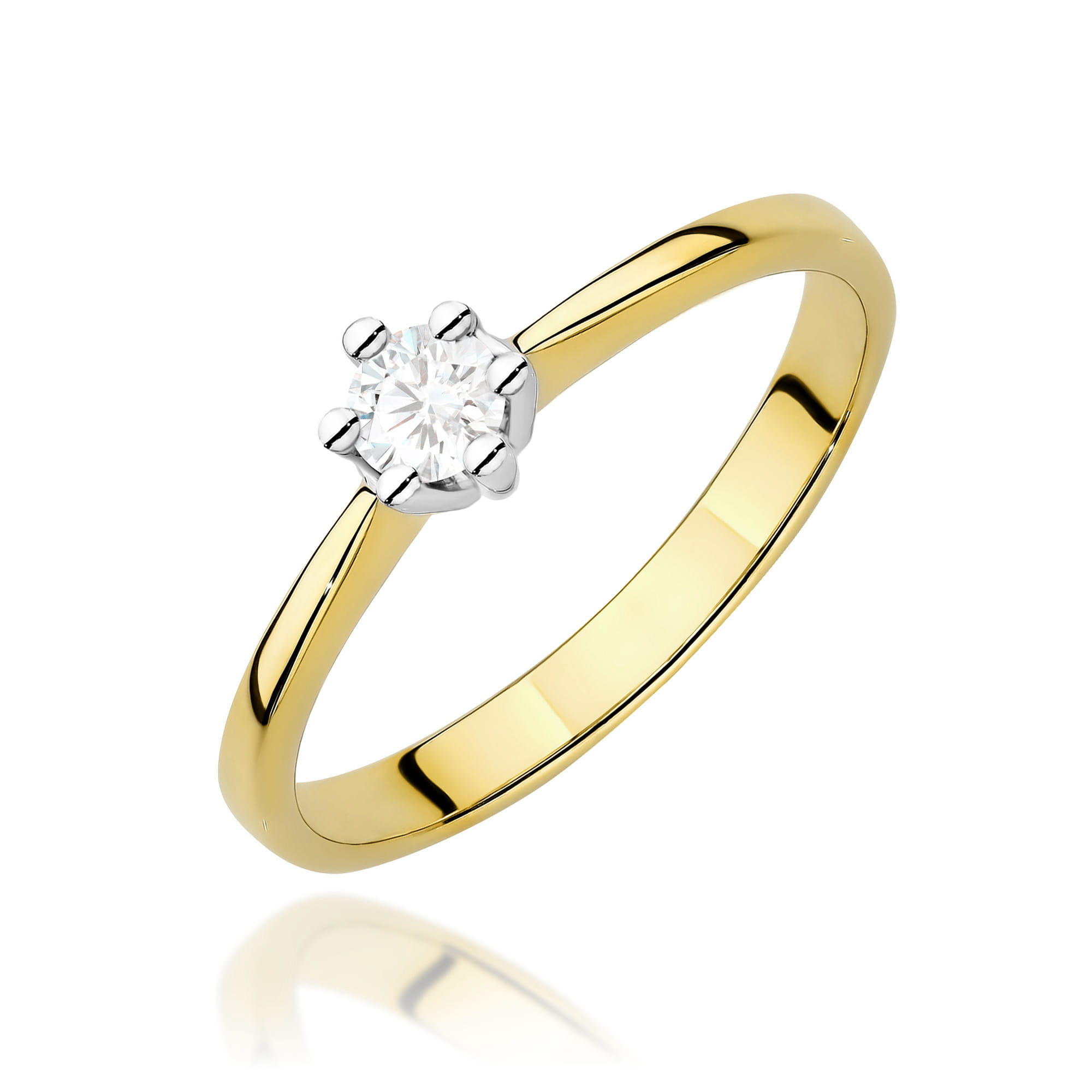 Pierścionek Diament Laboratoryjny 0,15ct żółte złoto 1 Pierścionek W0256 Diament Laboratoryjny 0