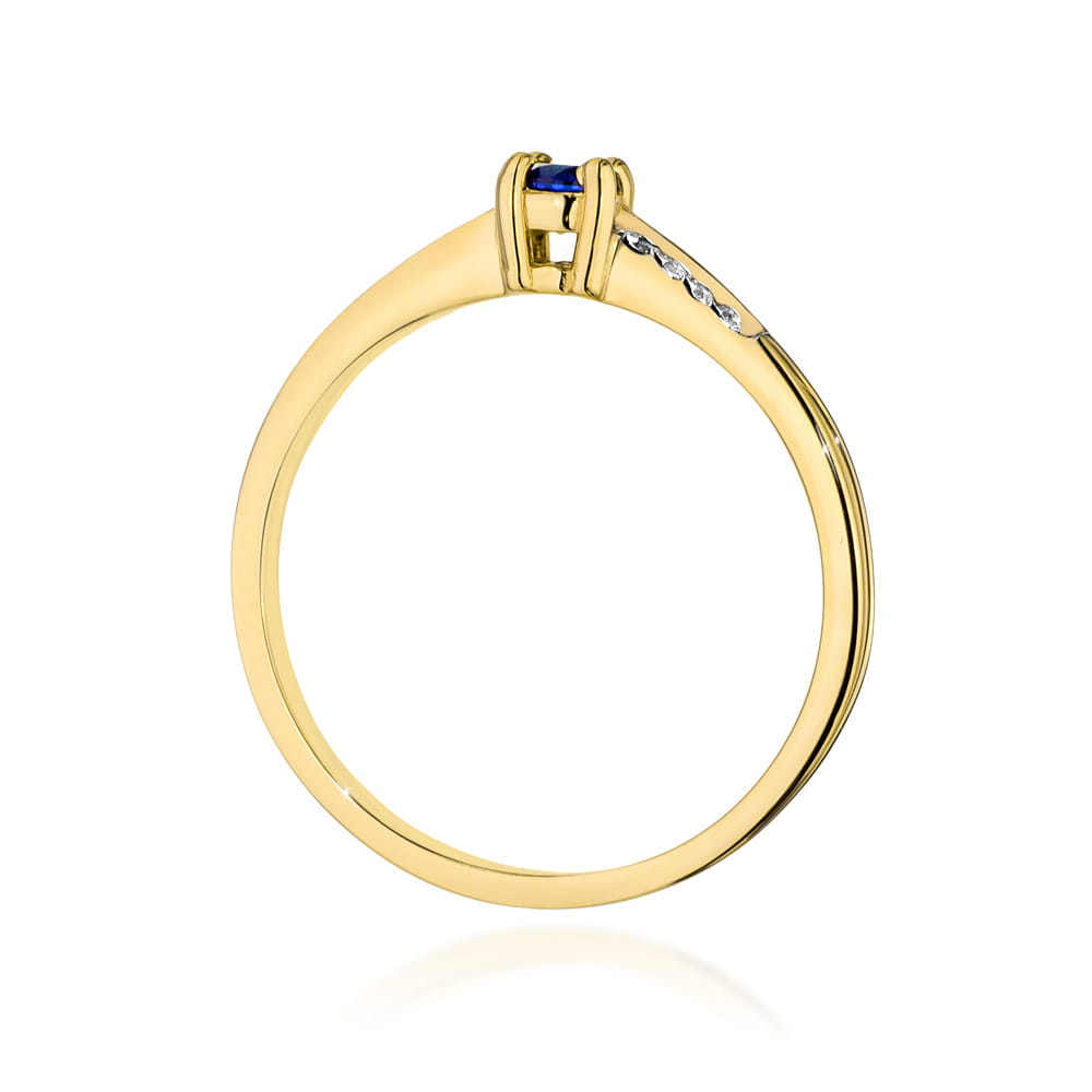 Pierścionek Czarny Diament 0,12ct żółte złoto 3 Pierścionek Czarny Diament 0,12ct żółte złoto - obrazek 3