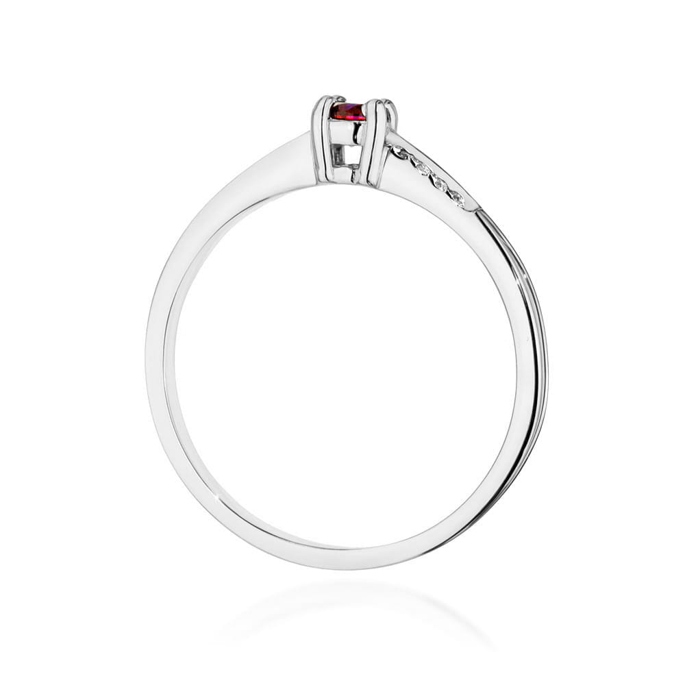 Pierścionek Rubin 0,15ct białe złoto 3 Pierścionek Rubin 0,15ct białe złoto - obrazek 3