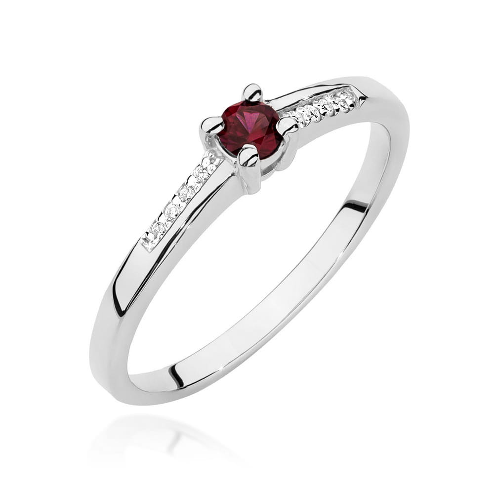 Pierścionek Rubin 0,15ct białe złoto 1 Pierścionek W0258 Rubin 0