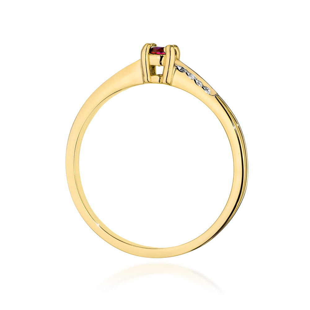 Pierścionek Rubin 0,15ct żółte złoto 3 Pierścionek Rubin 0,15ct żółte złoto - obrazek 3