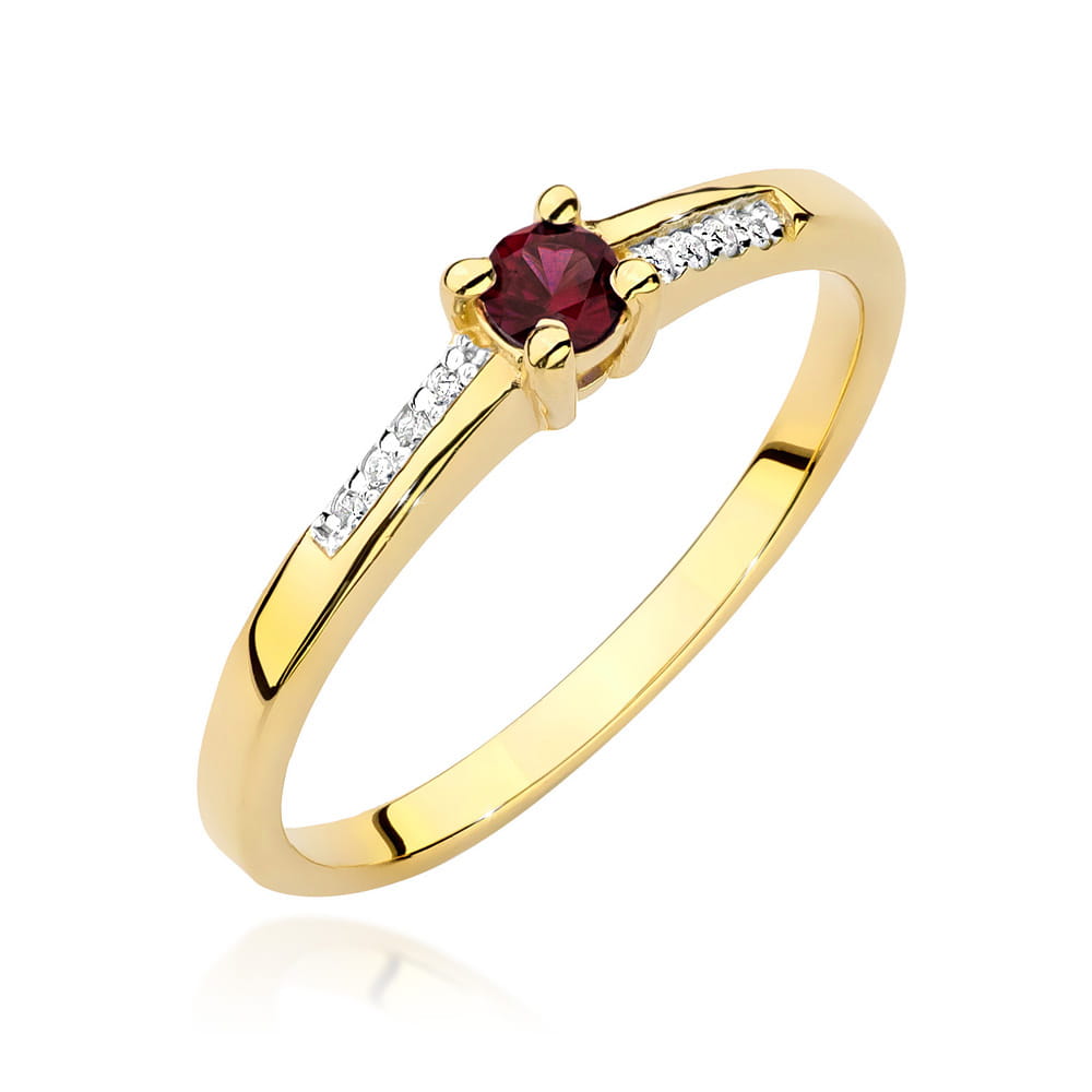 Pierścionek Rubin 0,15ct żółte złoto 1 Pierścionek W0258 Rubin 0