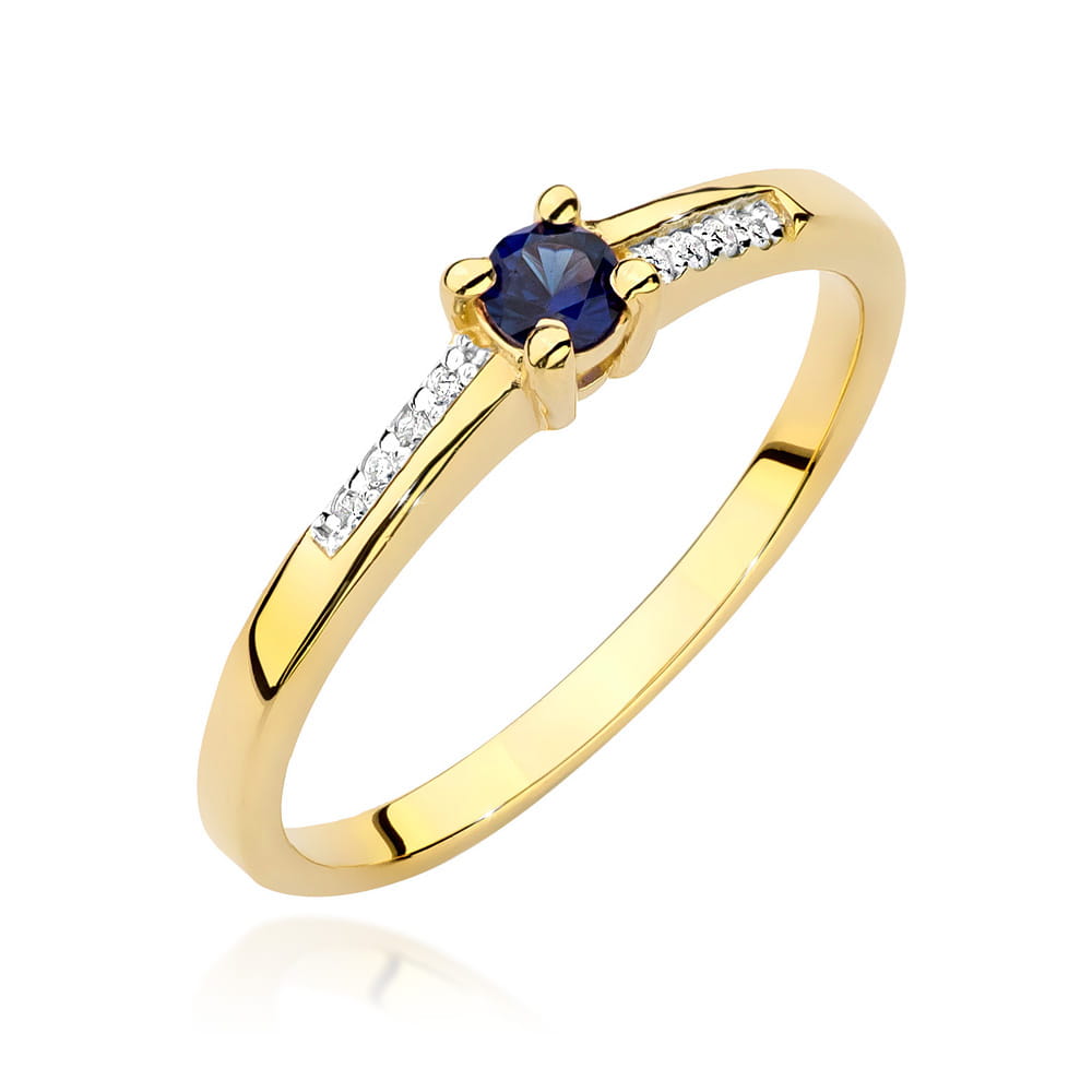 Pierścionek Szafir 0,15ct żółte złoto 1 Pierścionek W0258 Szafir 0