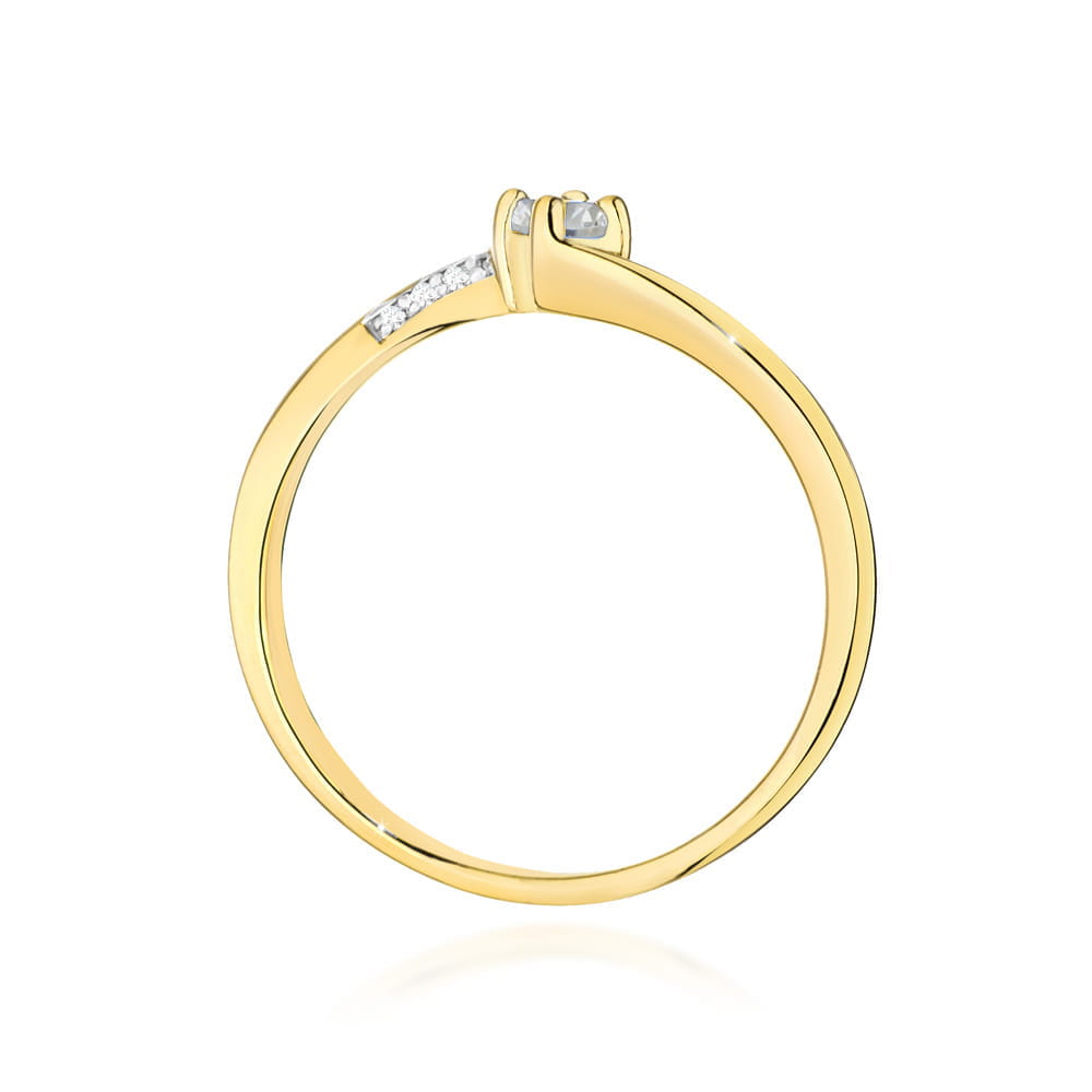 Pierścionek Diament 0,10ct żółte złoto 3 Pierścionek Diament 0,10ct żółte złoto - obrazek 3