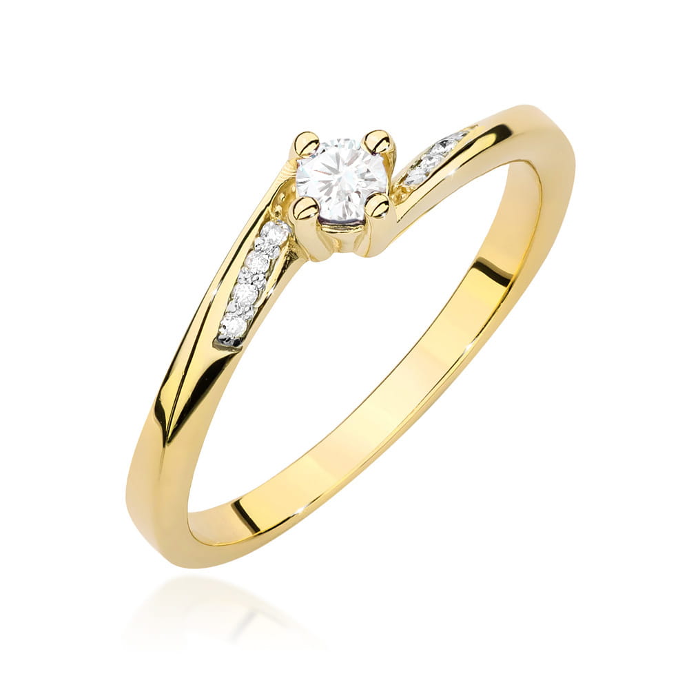 Pierścionek Diament 0,10ct żółte złoto 1 Pierścionek W0262 Diament 0