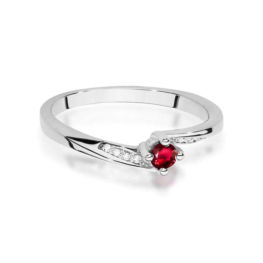 Pierścionek Rubin 0,15ct białe złoto 2 15ct białe złoto Jubiler Kraków BigDIAMOND