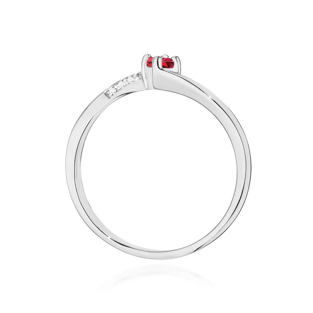 Pierścionek Rubin 0,15ct białe złoto 3 Pierścionek Rubin 0,15ct białe złoto - obrazek 3