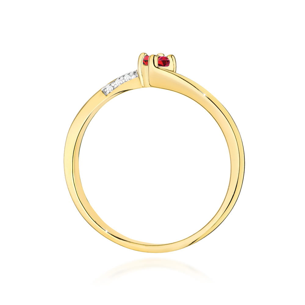 Pierścionek Rubin 0,15ct żółte złoto 3 Pierścionek Rubin 0,15ct żółte złoto - obrazek 3