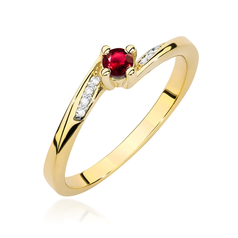 Pierścionek Rubin 0,15ct żółte złoto 1 Pierścionek W0262 Rubin 0