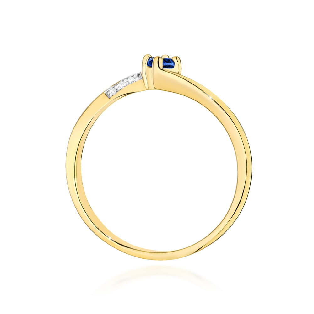 Pierścionek Szafir 0,15ct żółte złoto 3 Pierścionek Szafir 0,15ct żółte złoto - obrazek 3
