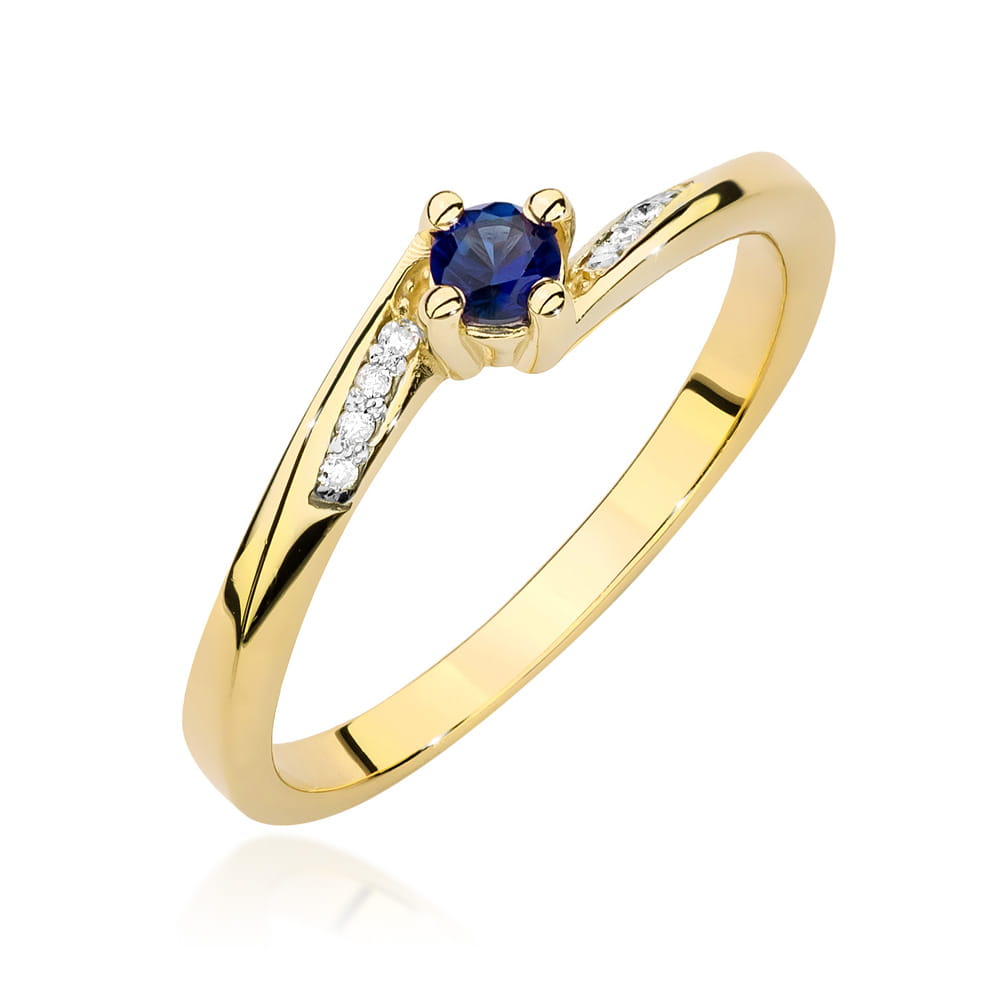 Pierścionek Szafir 0,15ct żółte złoto 1 Pierścionek W0262 Szafir 0