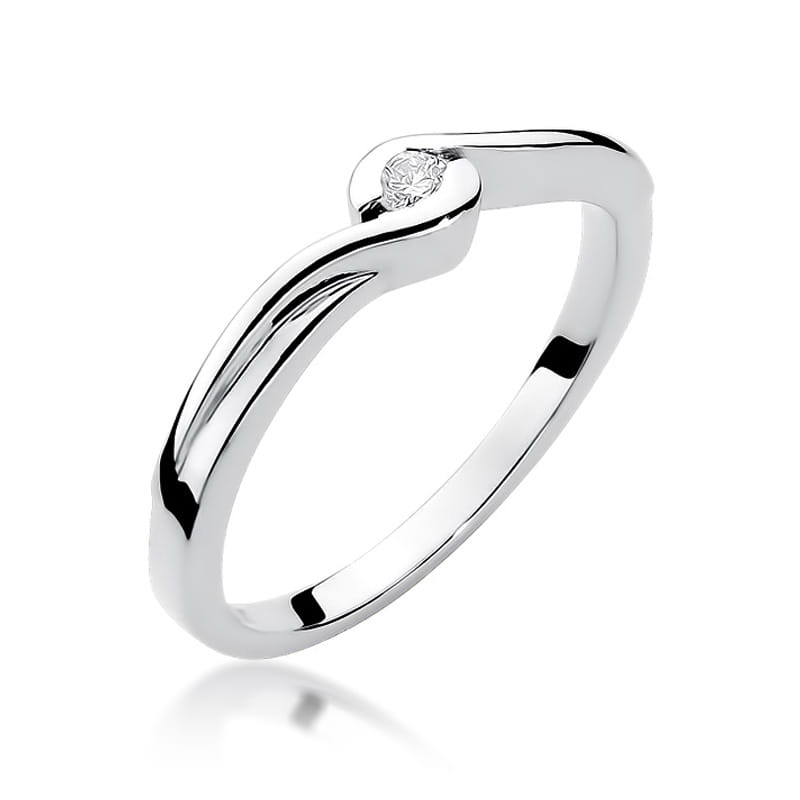 Pierścionek Diament 0,05ct białe złoto 1 Pierścionek W027 Diament 0