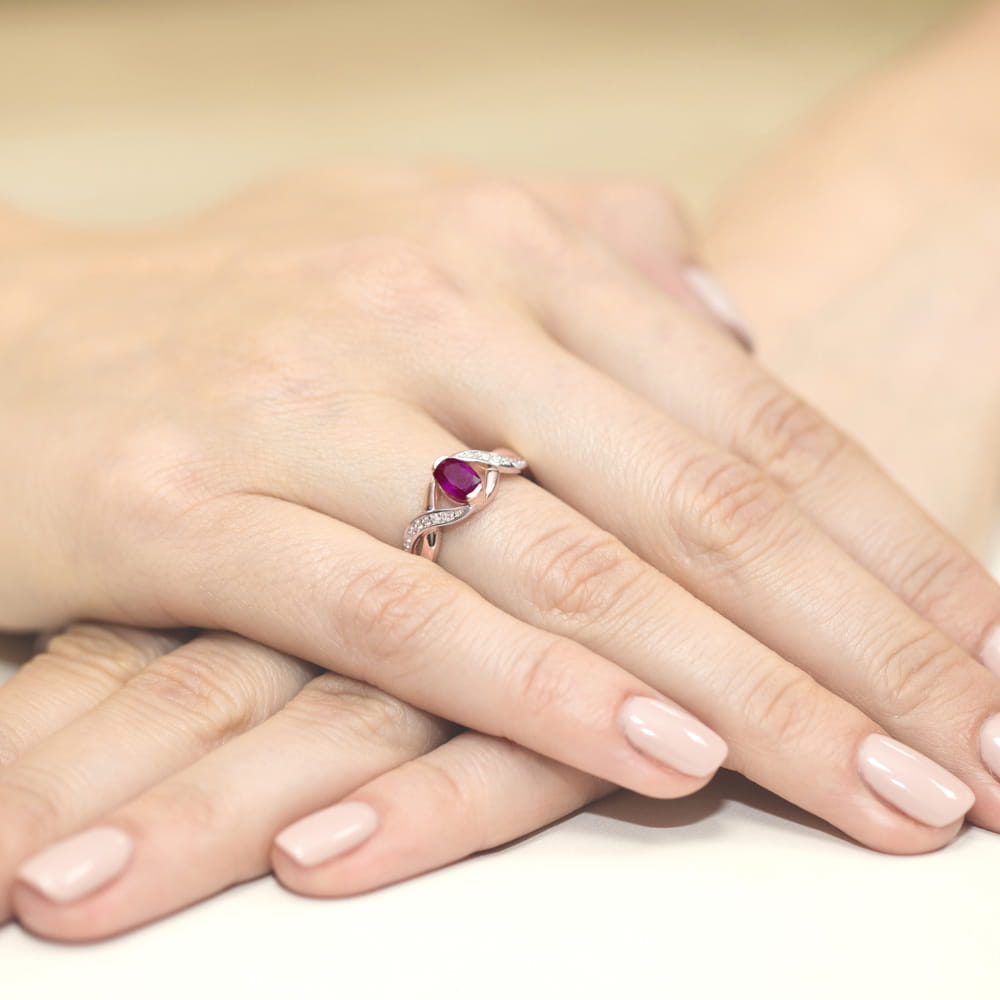 Pierścionek Rodolit 0,50ct różowe złoto 4 Pierścionek Rodolit 0,50ct różowe złoto - obrazek 4