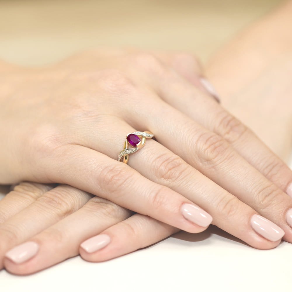 Pierścionek Rodolit 0,50ct żółte złoto 4 Pierścionek Rodolit 0,50ct żółte złoto - obrazek 4