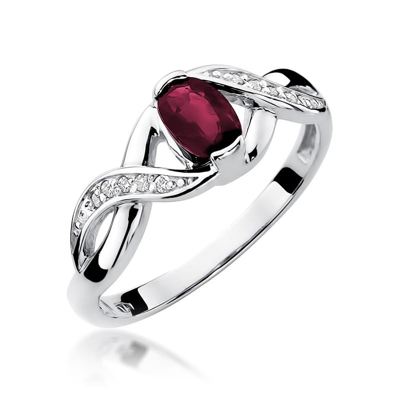 Pierścionek Rubin 0,60ct białe złoto 1 Pierścionek W028 Rubin 0