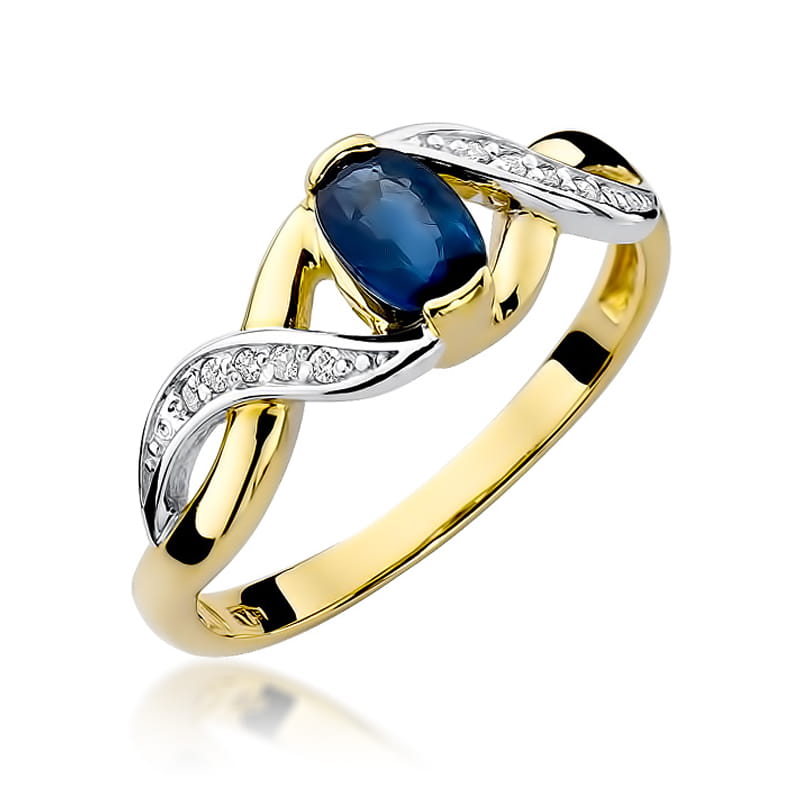 Pierścionek Szafir 0,70ct żółte złoto 1 Pierścionek W028 Szafir 0