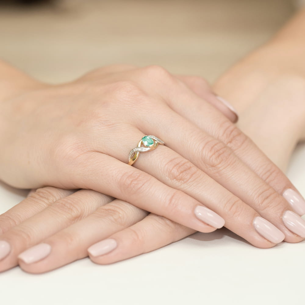 Pierścionek Szmaragd 0,40ct żółte złoto 4 Pierścionek Szmaragd 0,40ct żółte złoto - obrazek 4