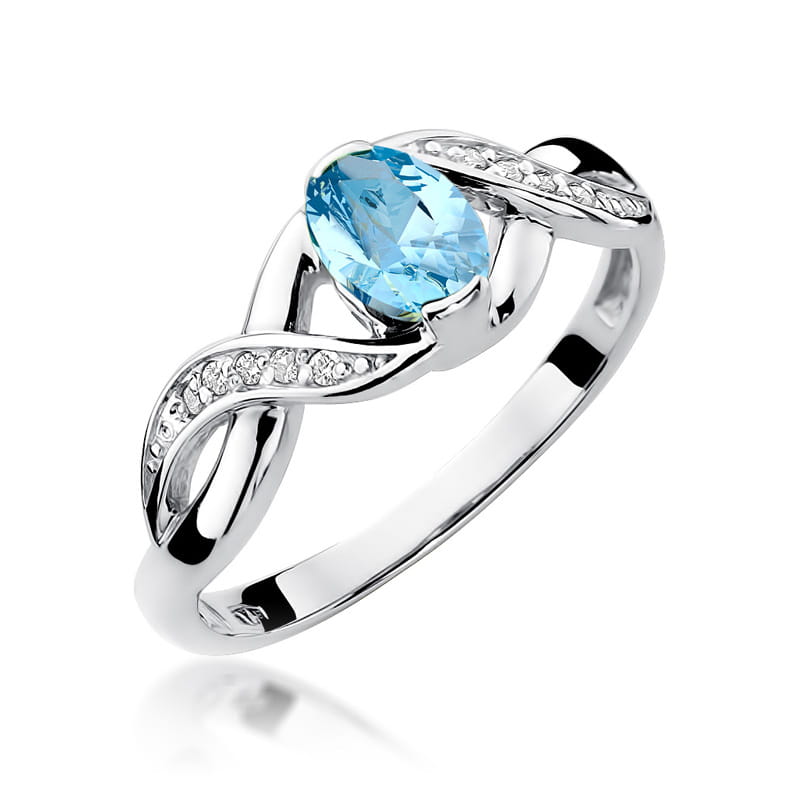Pierścionek Topaz 0,50ct białe złoto 1 Pierścionek W028 Topaz 0