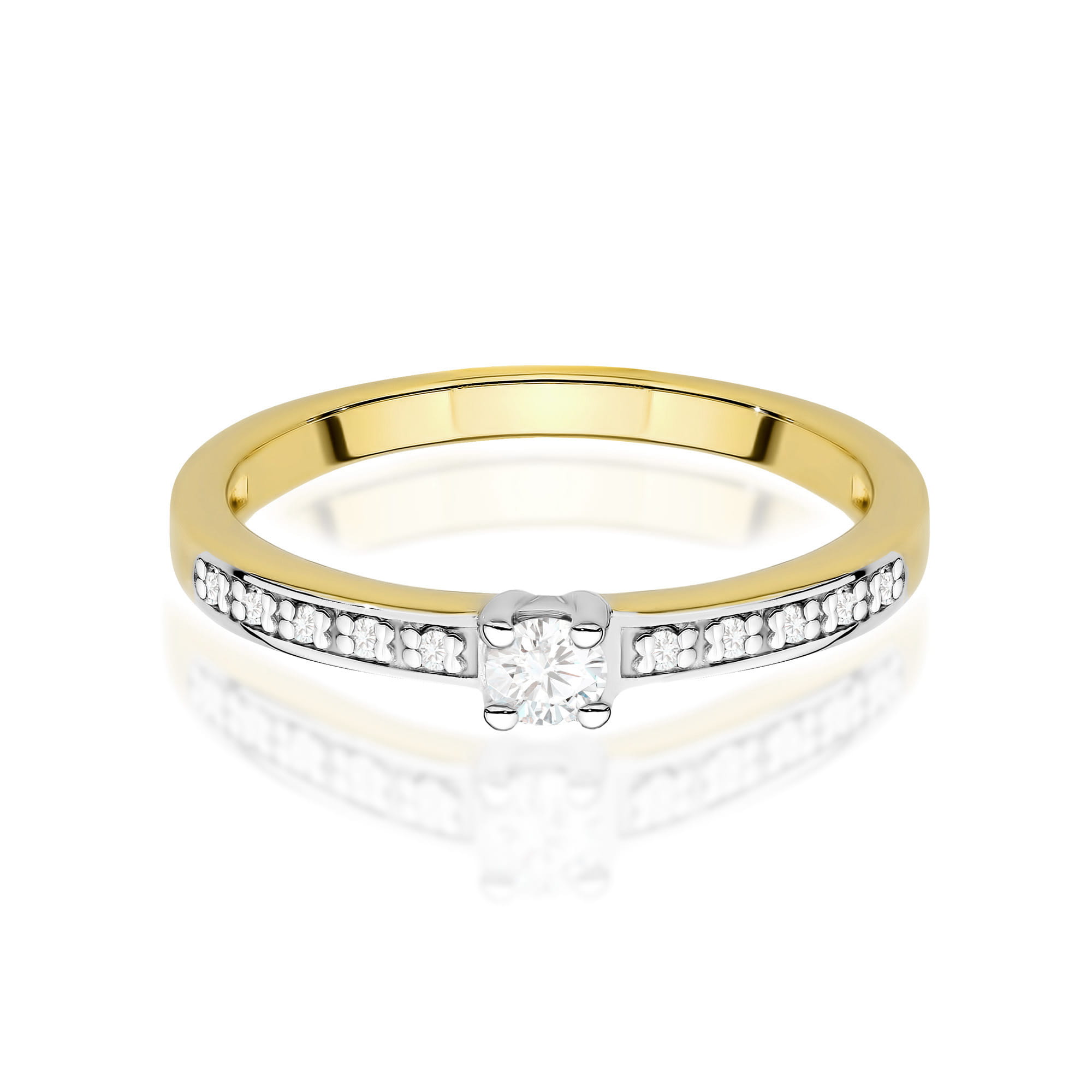 Pierścionek W0288 Diament Laboratoryjny 0,08ct żółte złoto 2 08ct żółte złoto Jubiler Kraków BigDIAMOND