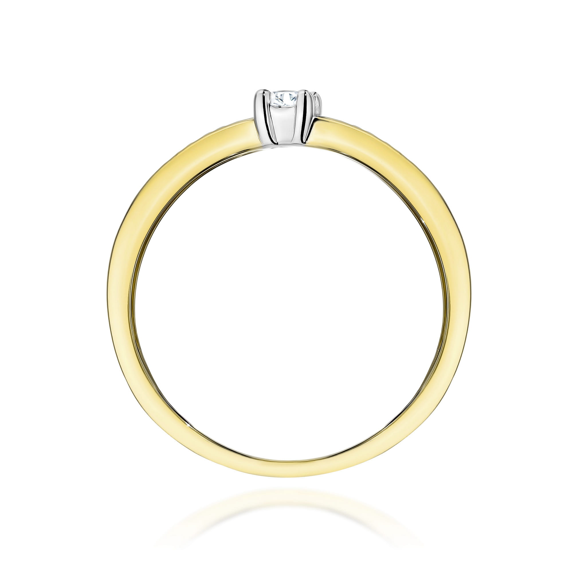 Pierścionek W0288 Diament Laboratoryjny 0,08ct żółte złoto 3 Pierścionek W0288 Diament Laboratoryjny 0,08ct żółte złoto - obrazek 3