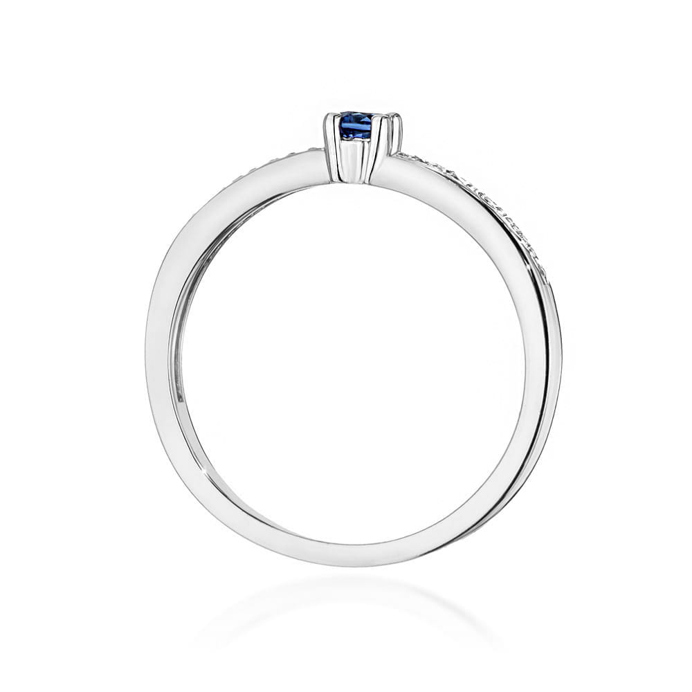 Pierścionek Szafir 0,15ct białe złoto 3 Pierścionek Szafir 0,15ct białe złoto - obrazek 3