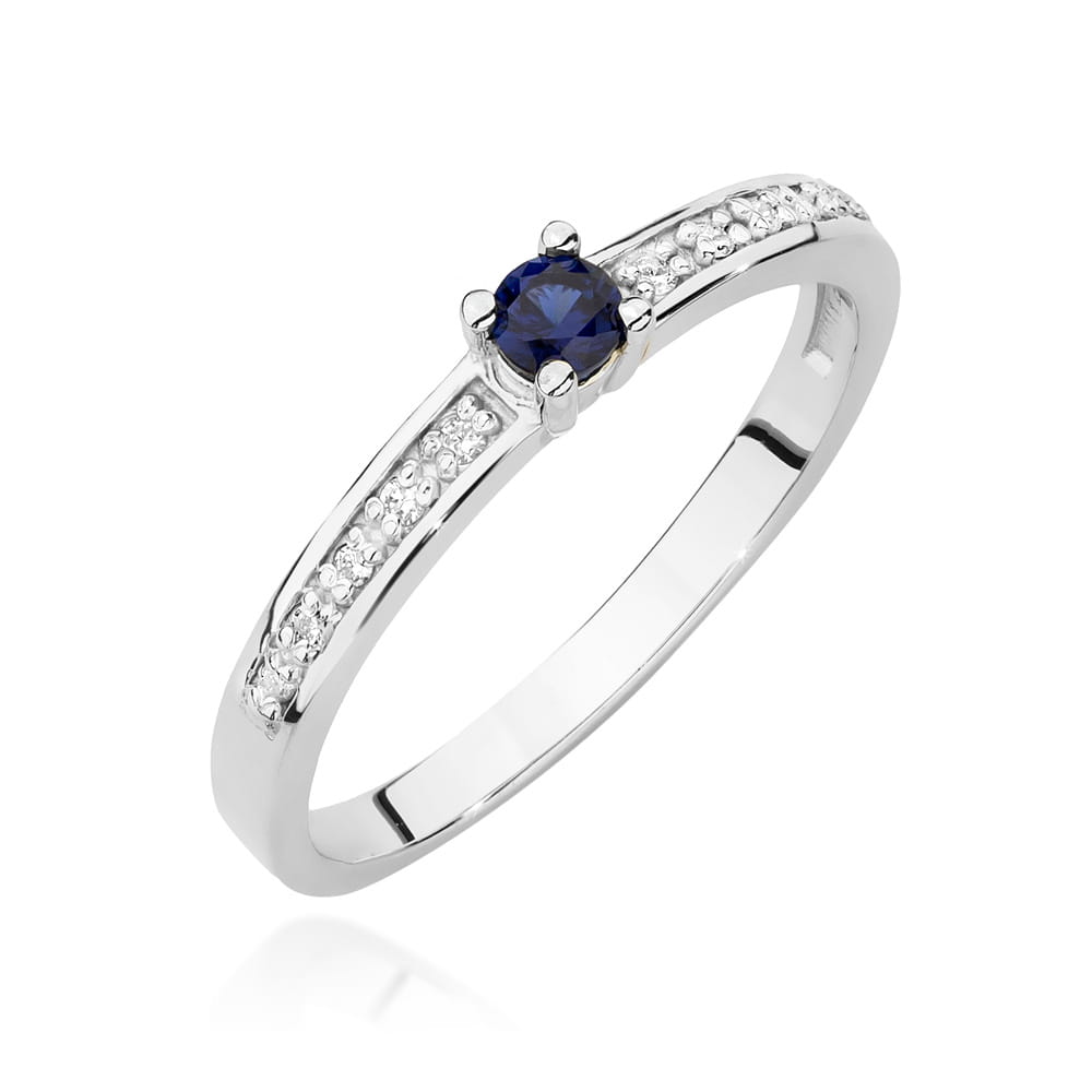 Pierścionek Szafir 0,15ct białe złoto 1 Pierścionek W0288 Szafir 0