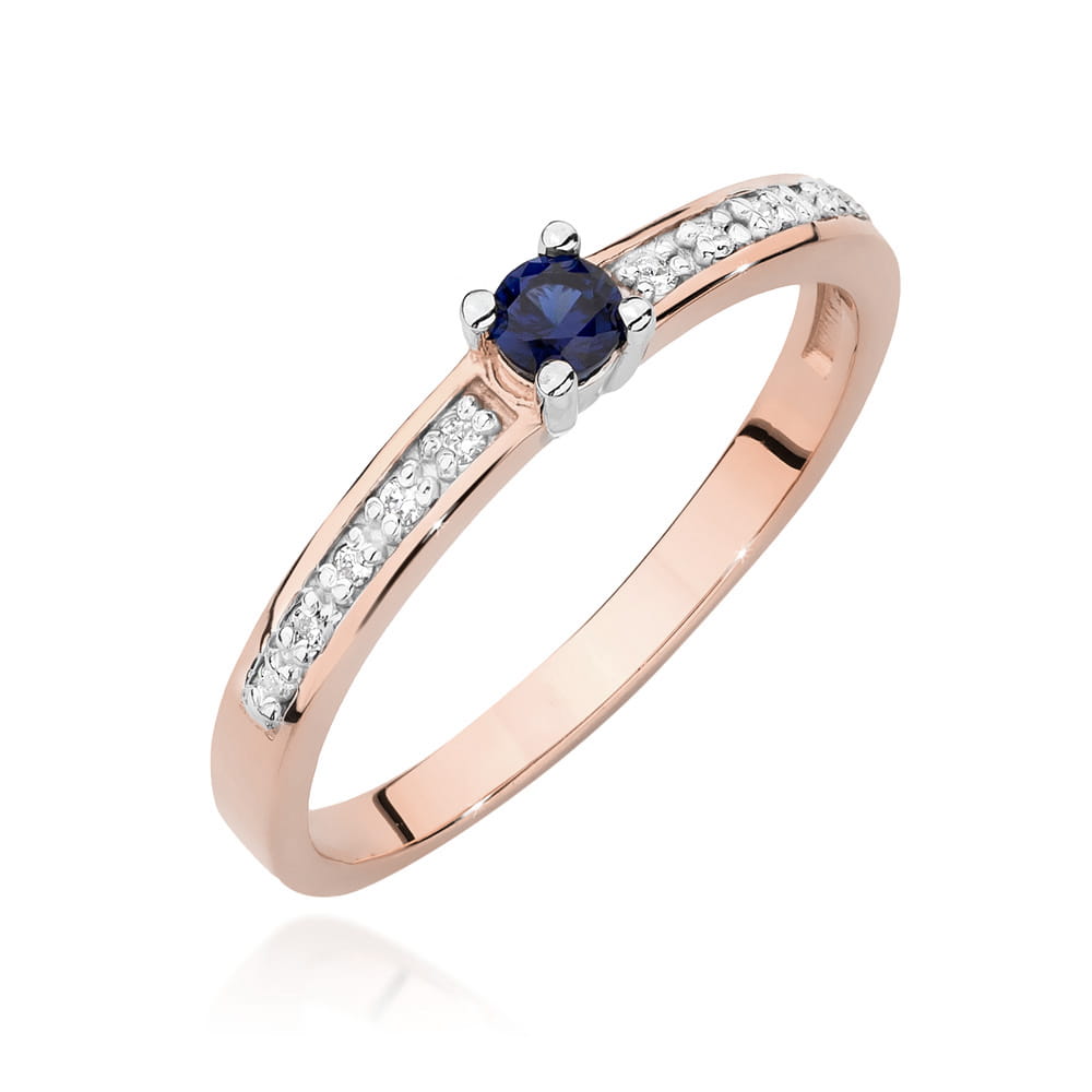 Pierścionek Szafir 0,15ct różowe złoto 1 Pierścionek W0288 Szafir 0