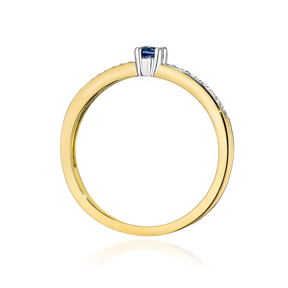 Pierścionek Szafir 0,15ct żółte złoto 3 Pierścionek Szafir 0,15ct żółte złoto - obrazek 3