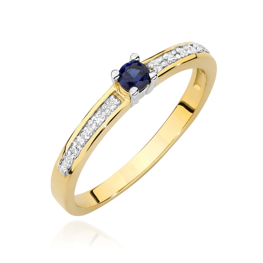 Pierścionek Szafir 0,15ct żółte złoto 1 Pierścionek W0288 Szafir 0