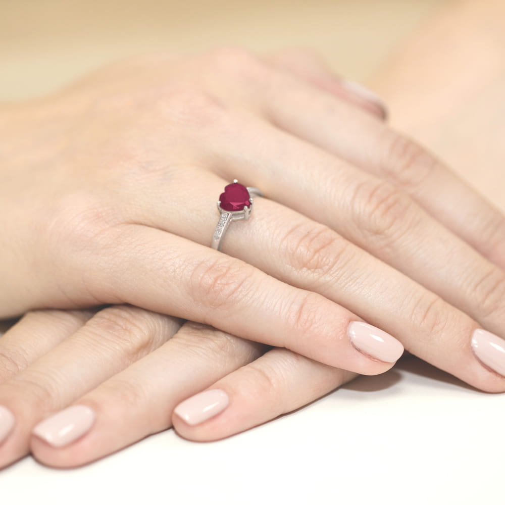 Pierścionek Rubin 1,70ct białe złoto 4 Pierścionek Rubin 1,70ct białe złoto - obrazek 4