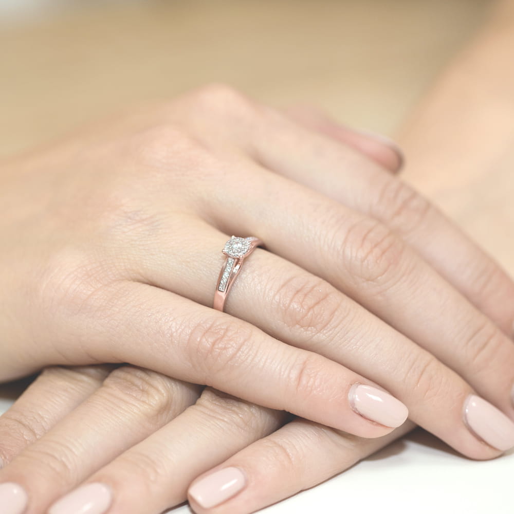 Pierścionek Diament 0,04ct różowe złoto 4 Pierścionek Diament 0,04ct różowe złoto - obrazek 4