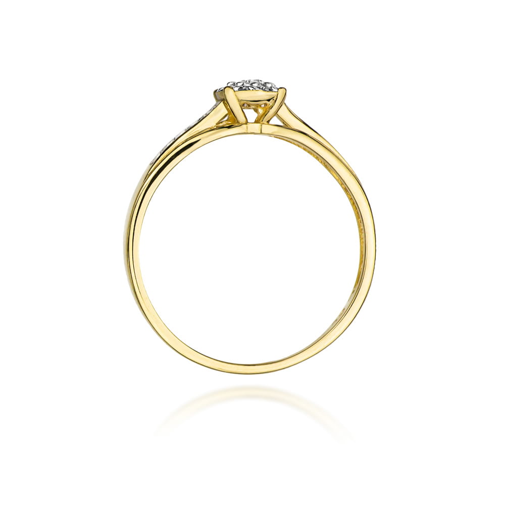Pierścionek Diament 0,04ct żółte złoto 3 Pierścionek Diament 0,04ct żółte złoto - obrazek 3