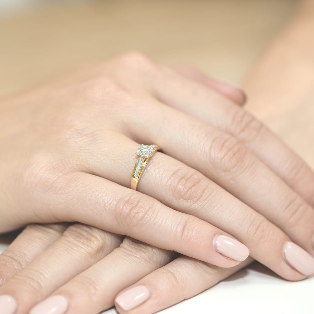 Pierścionek Diament 0,04ct żółte złoto 4 Pierścionek Diament 0,04ct żółte złoto - obrazek 4