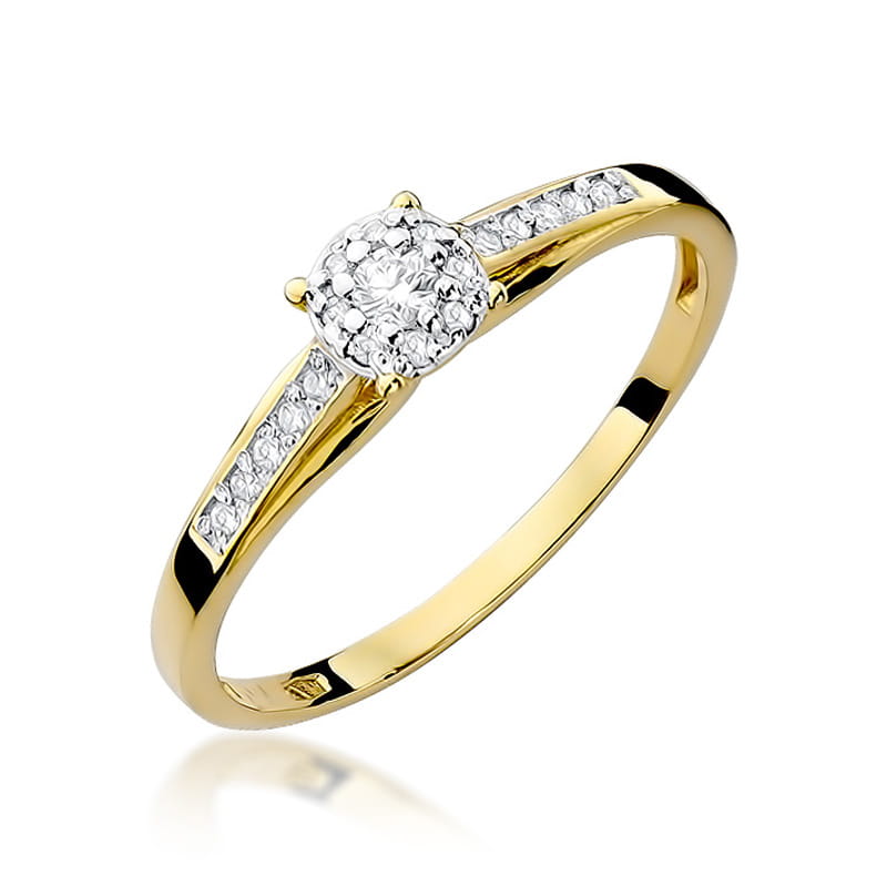 Pierścionek Diament 0,04ct żółte złoto 1 Pierścionek W034 Diament 0